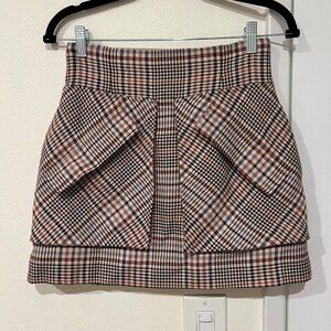 Aknvas Plaid Houndstooth Mini Skirt Size 4 NWOT